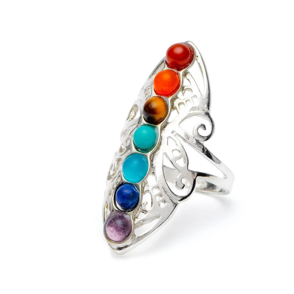 Chakra Ring Klassiek - 7 Edelstenen - Verstelbaar