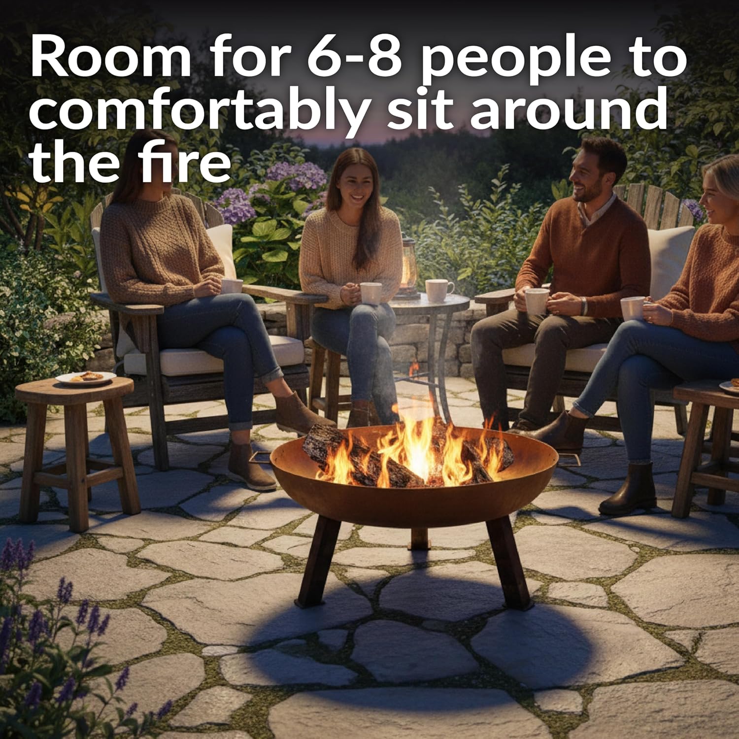Sunnydaze Cast Iron Heavy Duty Fire Pit for Outside - Wood Burning Outdoor Fire Pit Bowl with Handles - 30" - Rust