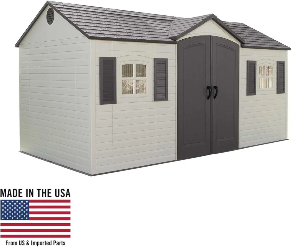 Lifetime 6446 Outdoor Storage Shed, 8 x 15 Foot, Desert Sand