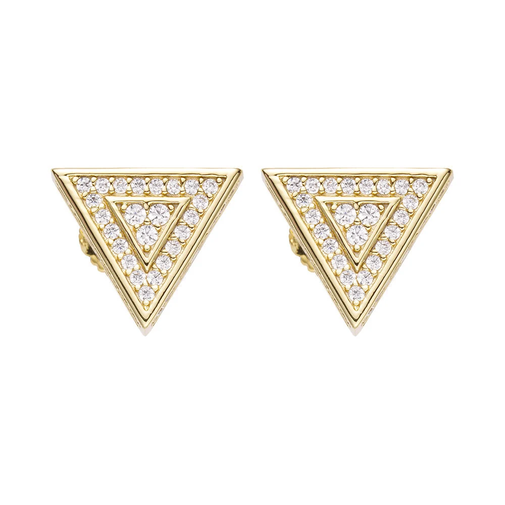 Big Daddy Triangle Stud Iced Out Diamond Earring
