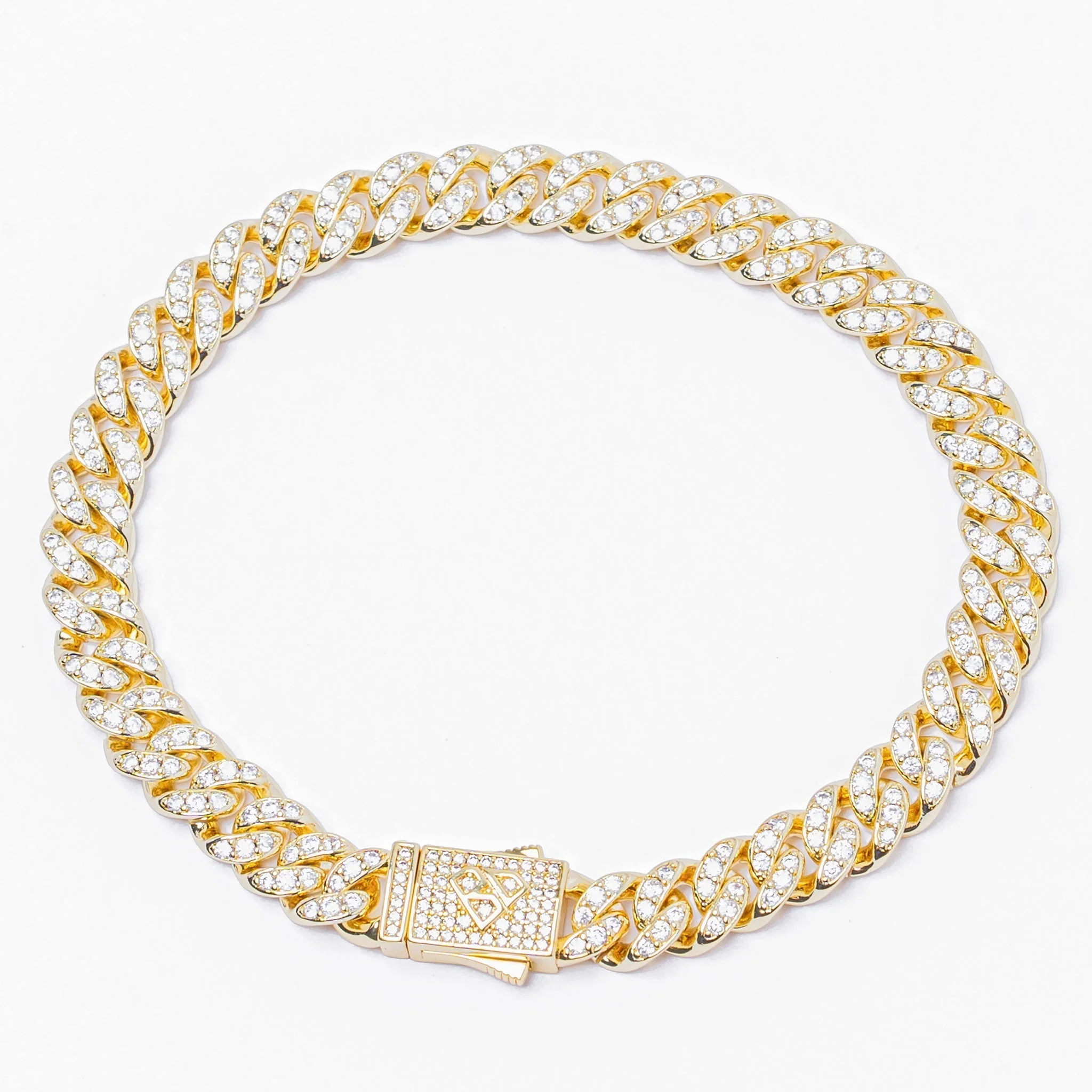 Big Daddy 8MM Iced Out Gold Cuban Link Bracelet
