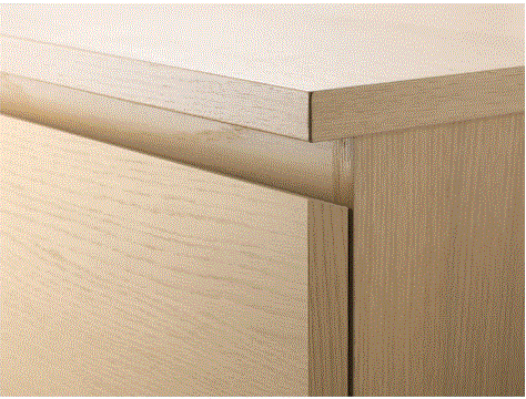 Cassettiera MALM 4 Cassetti, Impiallacciatura Rovere Sbiancato, 80x100 cm