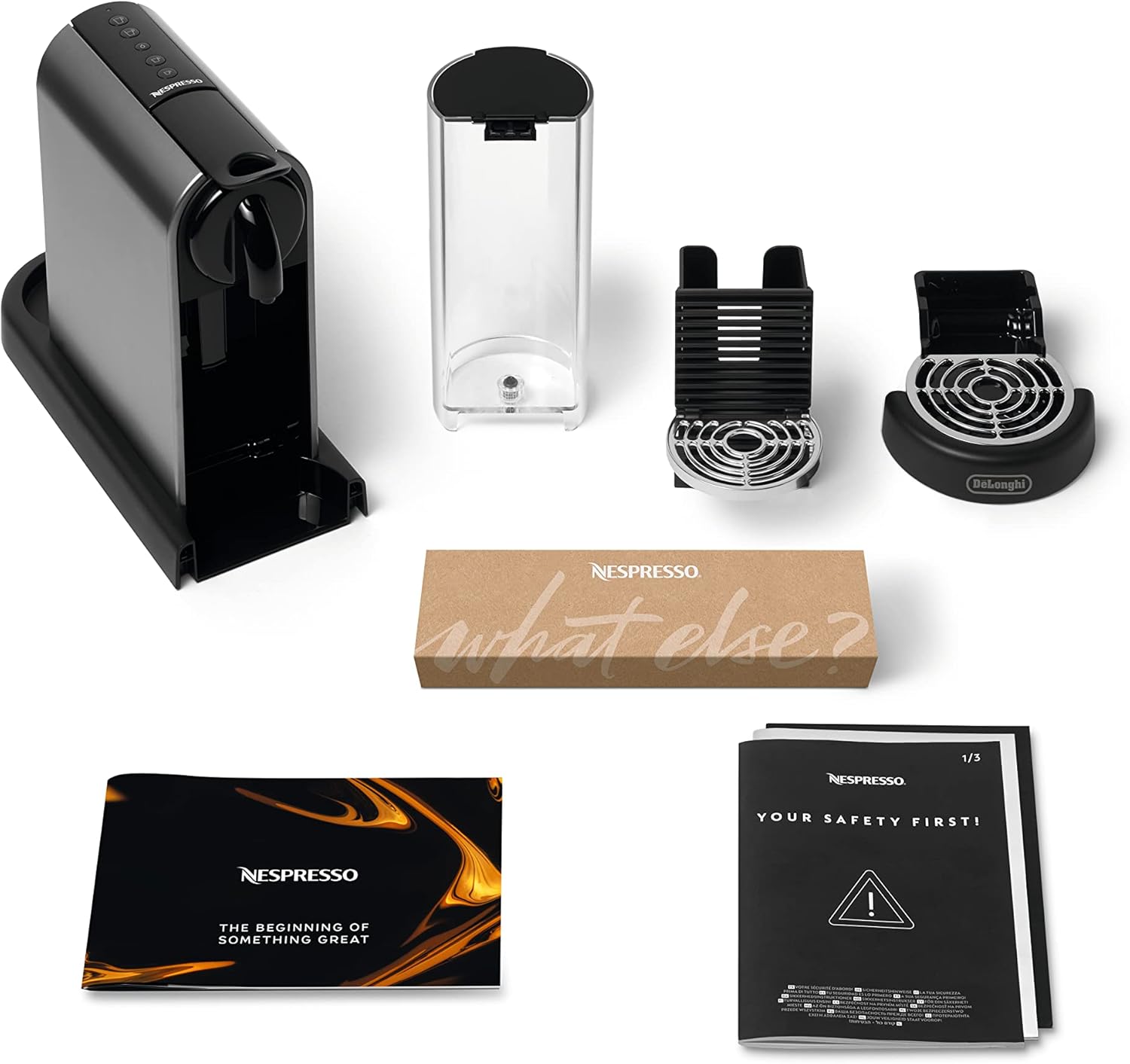 Nespresso De'Longhi EN267.BAE Citiz Kaffeemaschine mit Milchaufschäumer, Energiesparfunktion, 1710W, 1 Liter, 37.2 x 21.8 x 27.7 cm, Schwarz