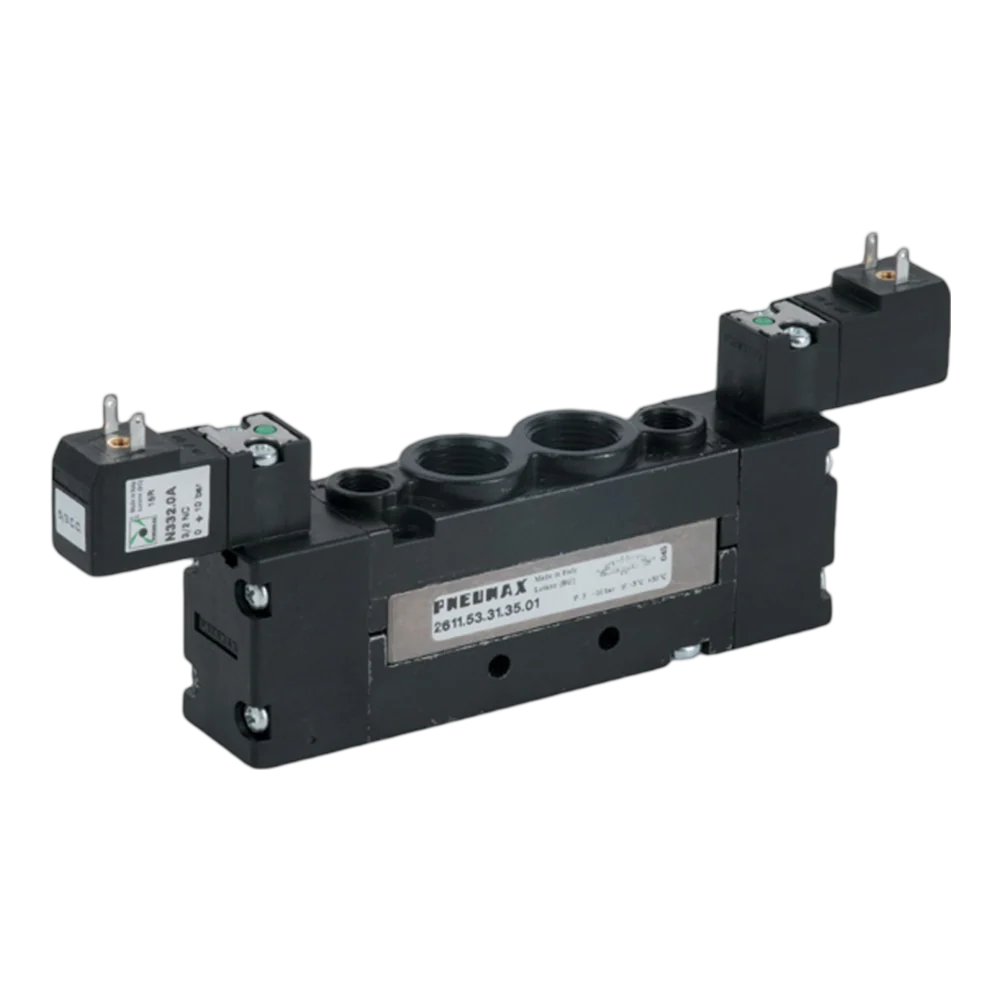 Pneumax 2611.53.32.35.02 G3/8 26mm 5/3 Open Centres Sol/Sol 24Vdc