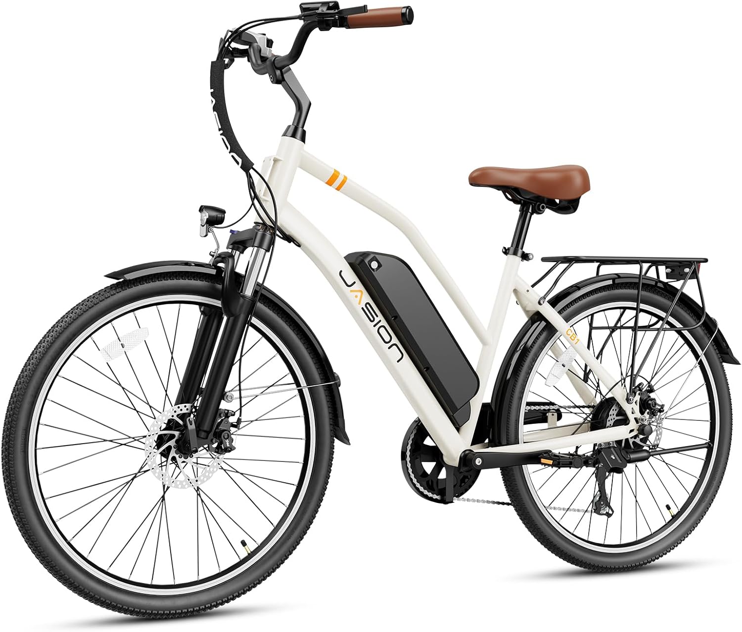 Jasion CB1 Electric Bike for Adults, 1000W Motor Peak Ebike, 450Wh Removeable Battery, 26'' City Cruiser Bicycle, 22 MPH Commuter Women Ebike, 7-Speed Gear