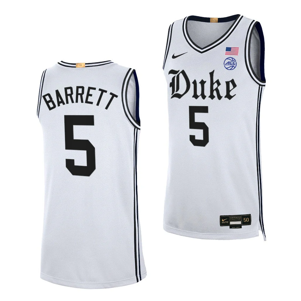 Men's #5 RJ Barrett Duke Blue Devils College Basketball Jersey