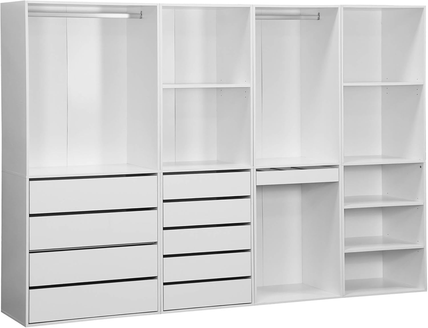Alice's Home Modular Dressing Room Kit with 4 Elements, White, Laminated Panels