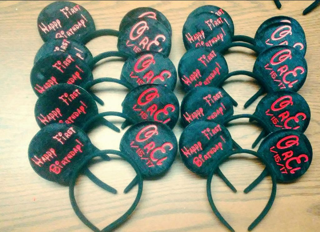 Baby Birthday, Personalized Mickey Mouse Ears For Children's Parties