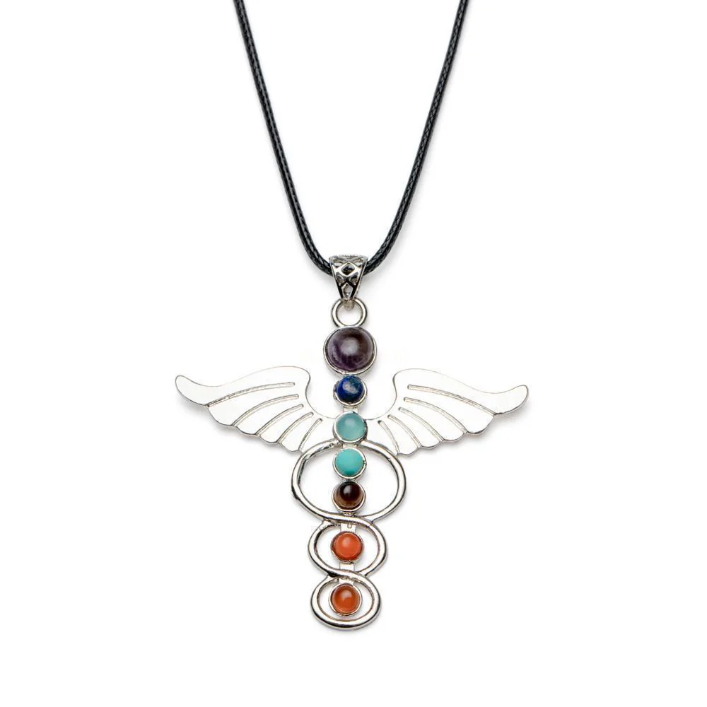 7 Chakra Ketting & Hanger - Engel Vleugels - Edelstenen - Bevrijding