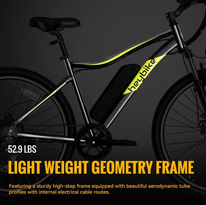 Heybike Race Max Electric Bike for Adults with 750W Peak Motor, 28mph Max Speed, 600WH Removable Battery Ebike, 27.5 Electric Mountain Bike with 7-Speed and Front Suspension