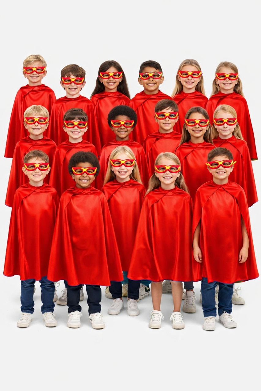 Child Red Costume Cape w/Mask 27