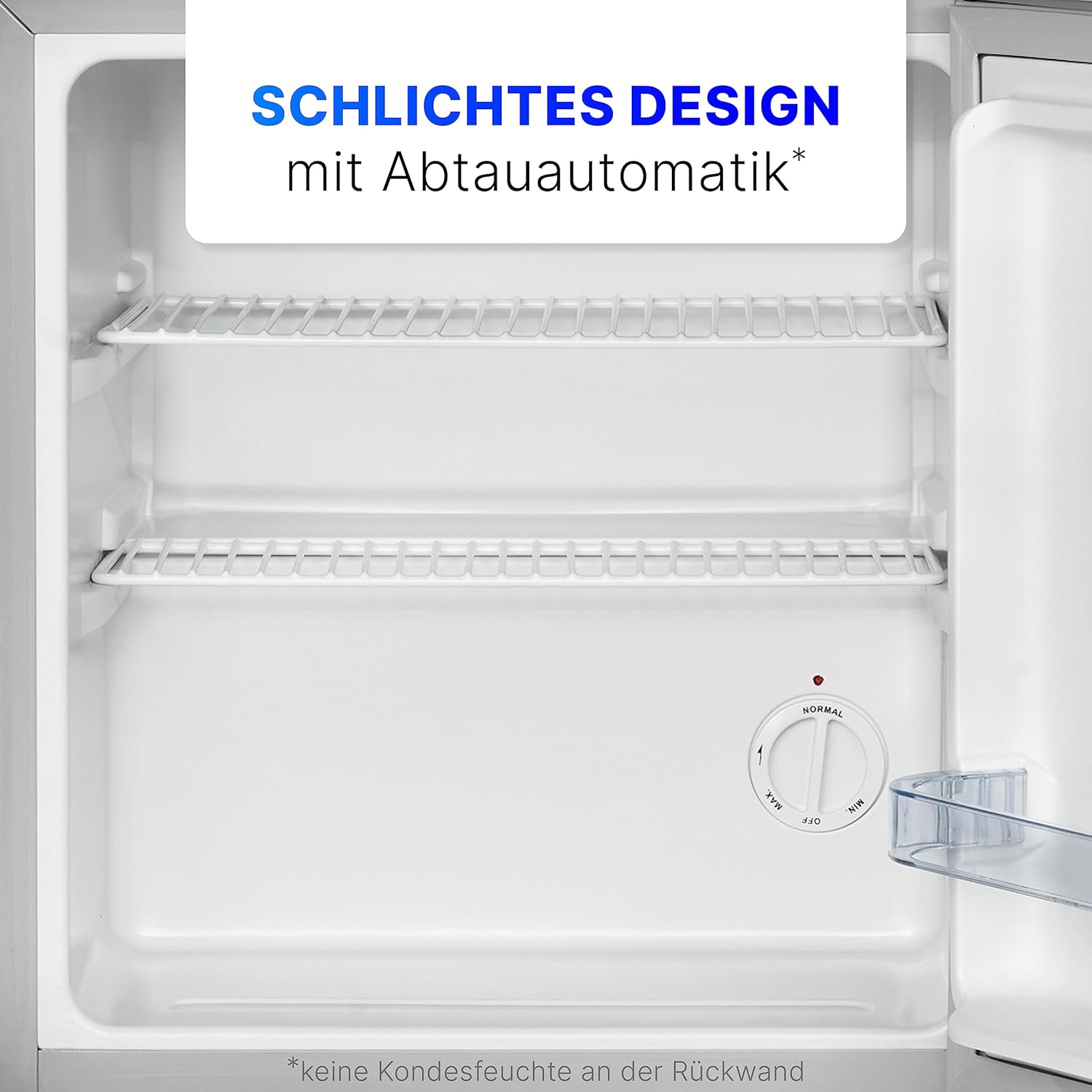 Bomann® Mini Kühlschrank 42 Liter | Getränkekühlschrank klein für Büro, Camping und Gaming | kleiner Kühlschrank leise 39 dB | Minibar mit wechselbarem Türanschlag | 51x45x45 cm | KB 7346 inox