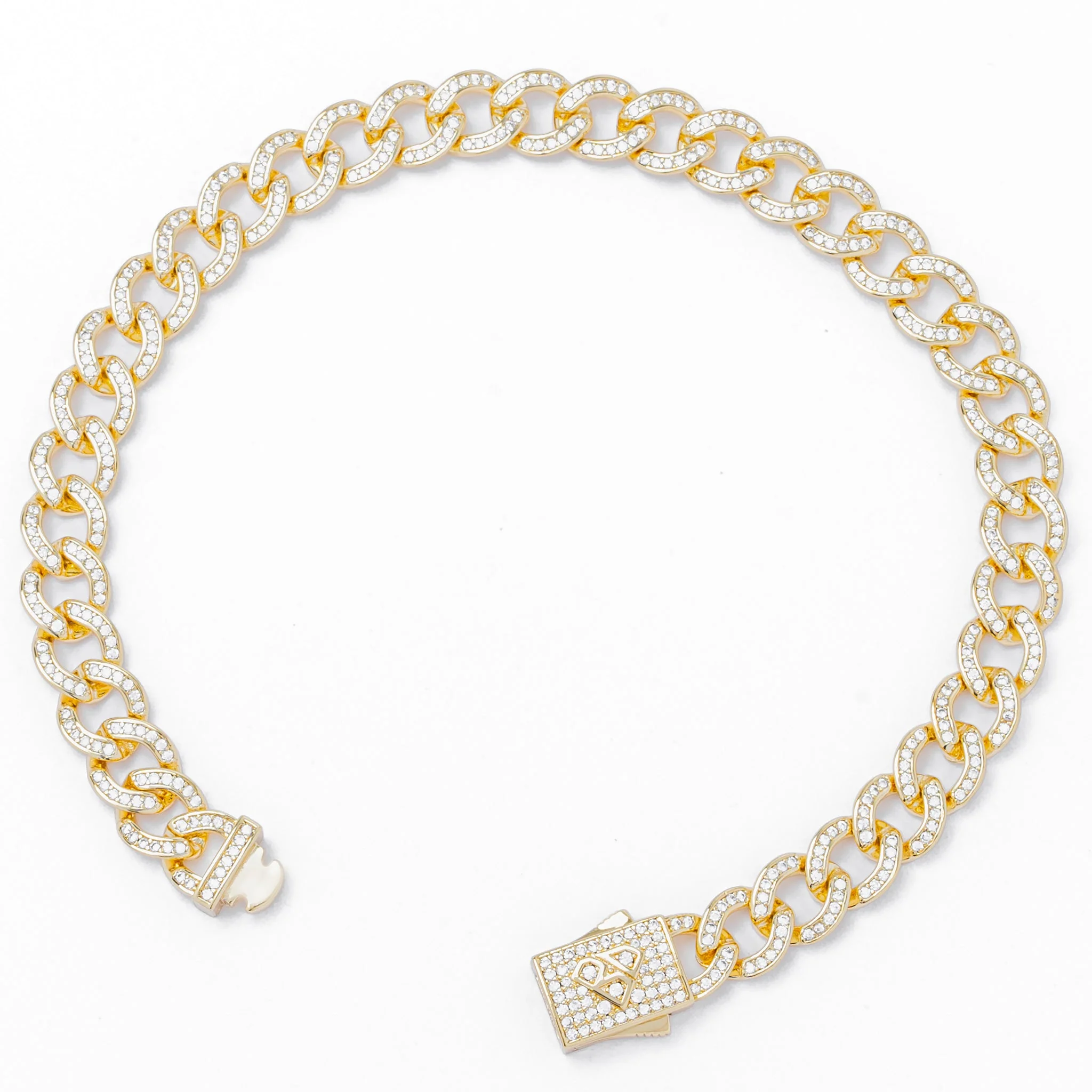 Big Daddy 8MM Iced Curb Cuban Gold Bracelet