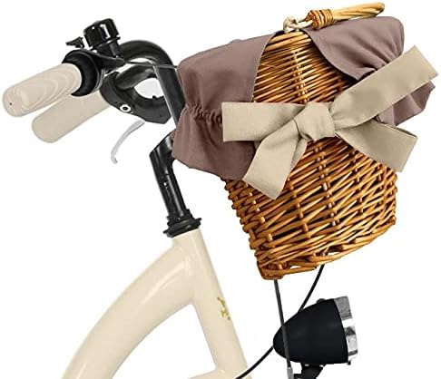 MILORD. Bicicleta de 26 pulgadas, 3 velocidades, color crema y marrón, con cesta y respaldo, bicicleta holandesa, bicicleta de ciudad, retro, vintage