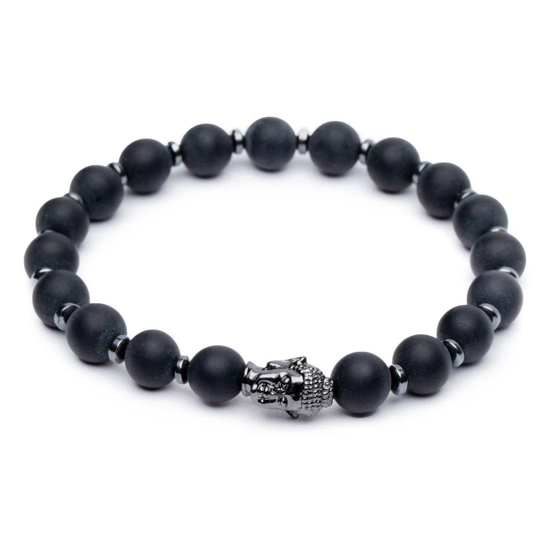 Boeddha Armband - Onyx & Hematiet - Wilskracht