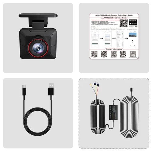 Dashcam Autokamera mit Parkmodus 24H, klare Nachtsicht, Loop-Aufnahme & 24H Wächtermodus, G-Sensor