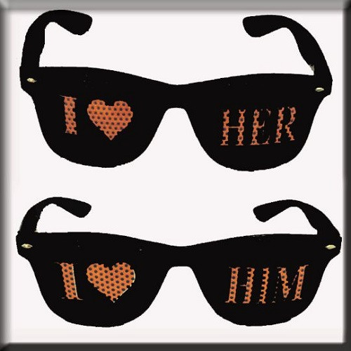 I Love Him & I Love Her Customized Pin Hole Glasses 1019