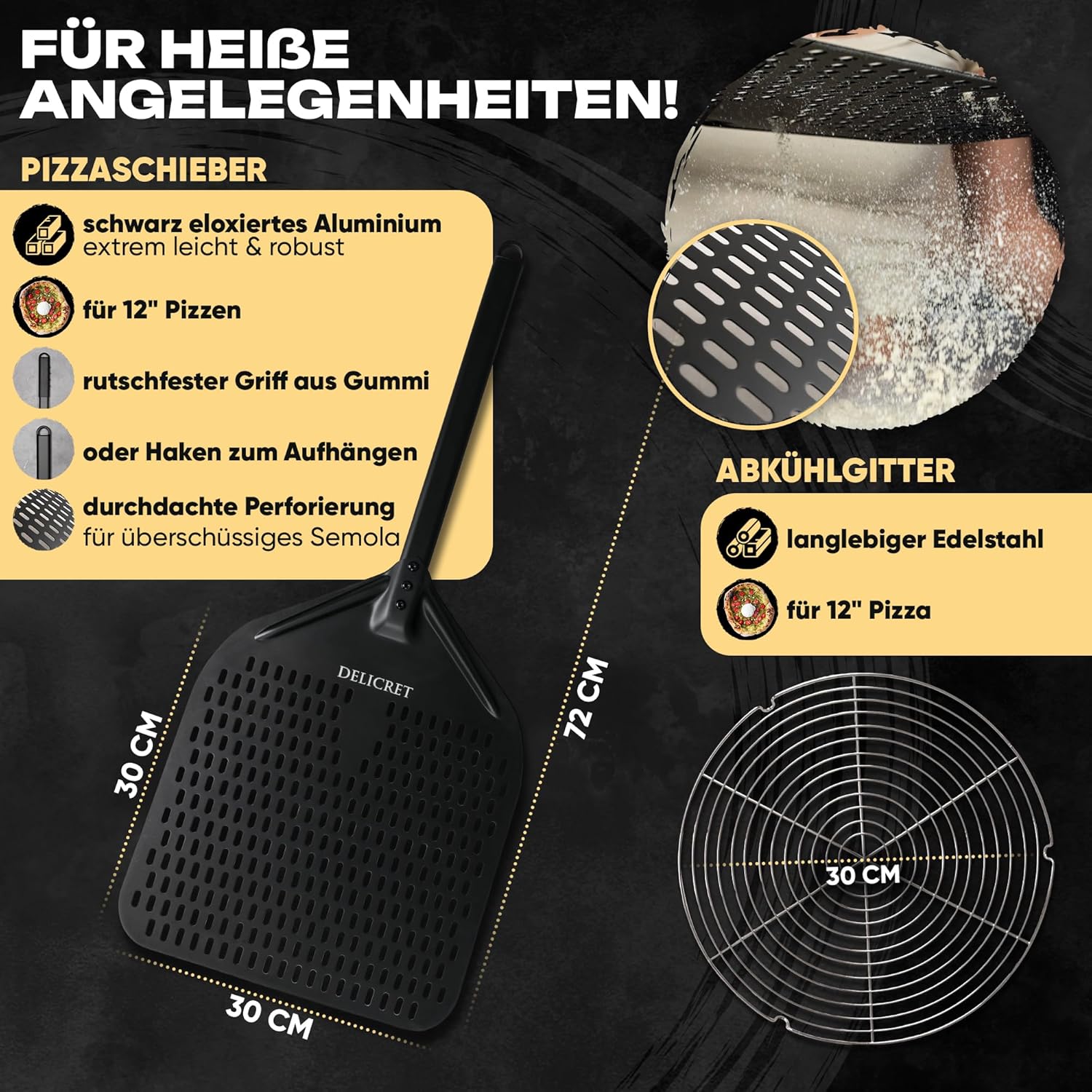DELICRET elektrischer Pizzaofen 12