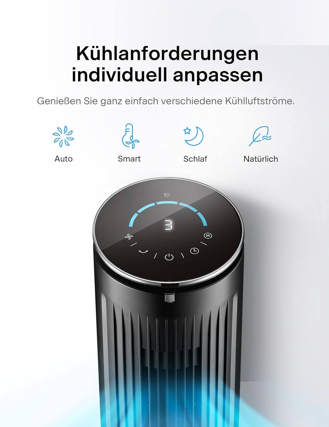 PELONIS Luftkühler mit Wasserkühlung, Klimaanlage Mobil, 5L Ventilator mit Wasserkühlung, Klimagert Luftbefeuchter mit Fernbedienung, 355m/h Klimaanlage Ohne Abluftschlauch