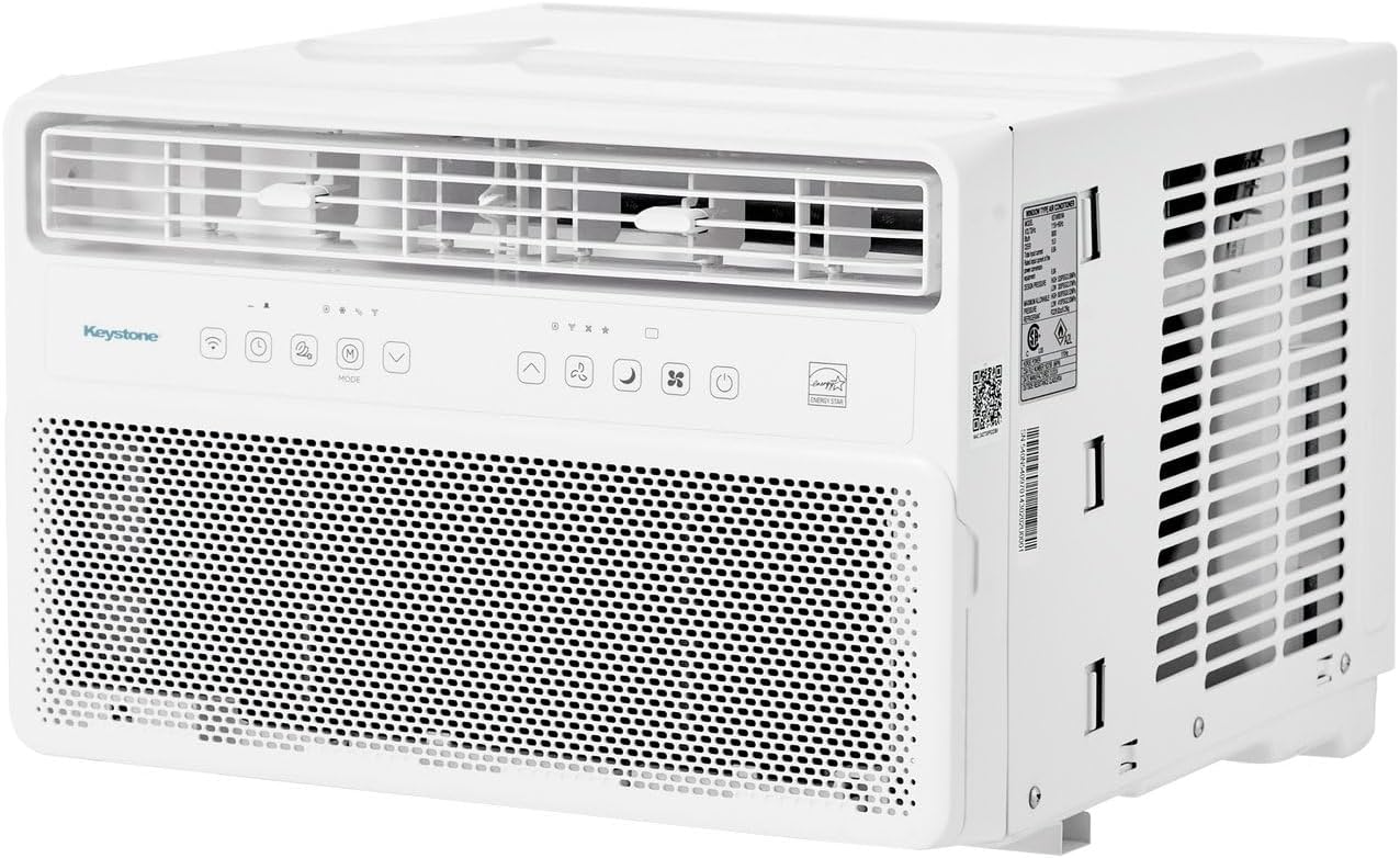 Keystone - Inverter-Klimaanlage 24000 BTU 230 V, Fenstermontiert, leiser Betrieb und hohe Effizienz, Fernbedienung, Wechselstrom-Fenstereinheit für Wohnung, Wohnzimmer