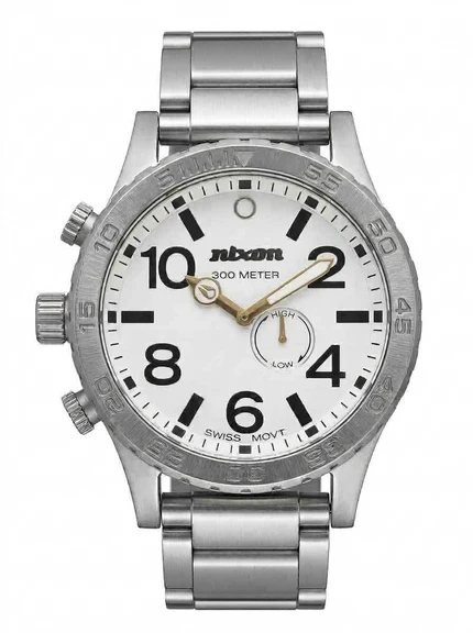 Nixon Silver Stainless Steel 51-30 White Dial 300M Men's Watch (Pre-owned)