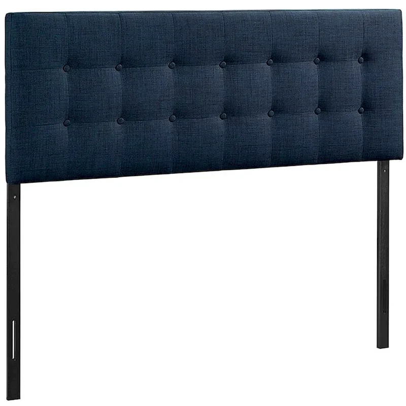 Hixson Elegant Dark Blue Fabric King Size Headboard
