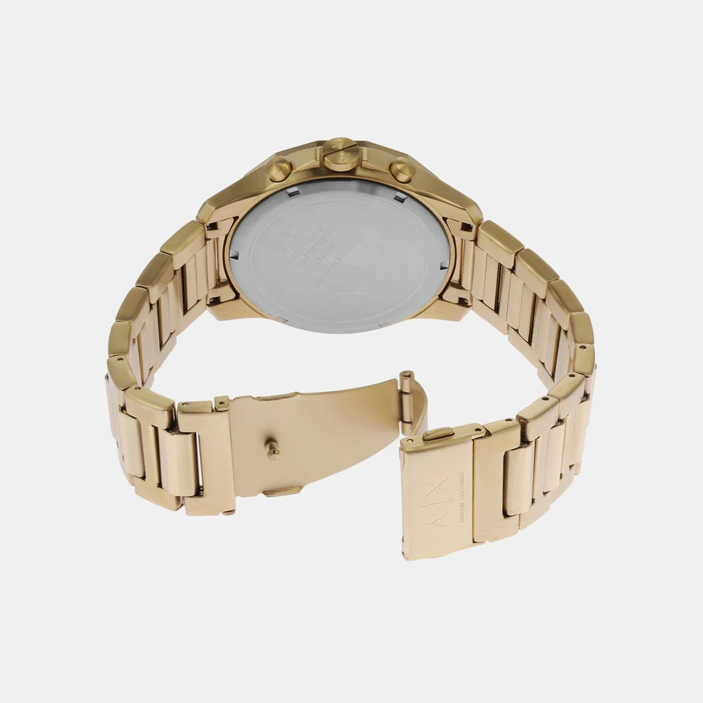 Armani Exchange Banks Chronograph Blue Dial Gold Multifunction Watch - AX7151