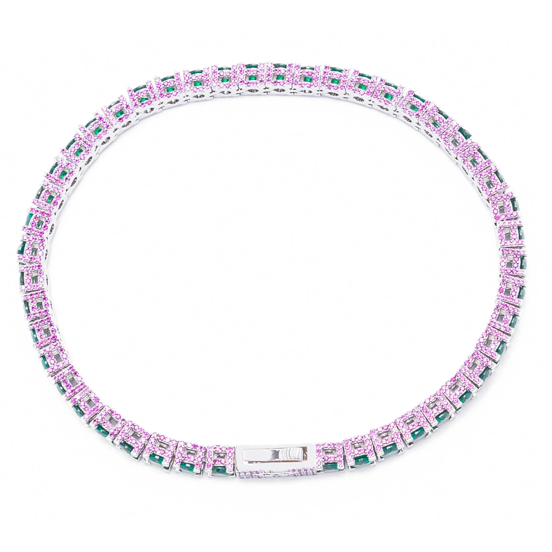 Big Daddy 4MM Silver Green Tennis Iced Out Bracelet
