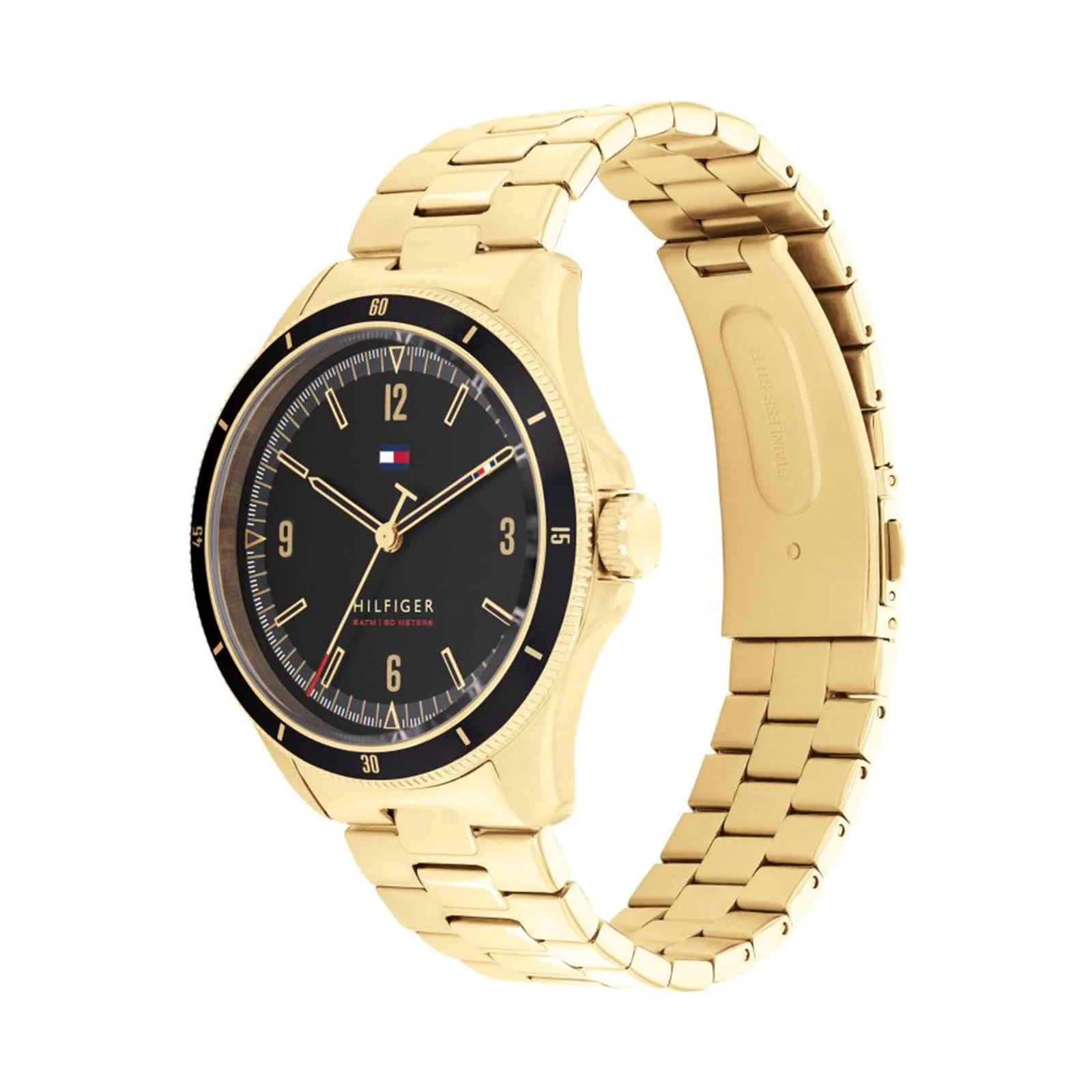Tommy Hilfiger Maverick Black Dial Gold Men's Watch - 1791903