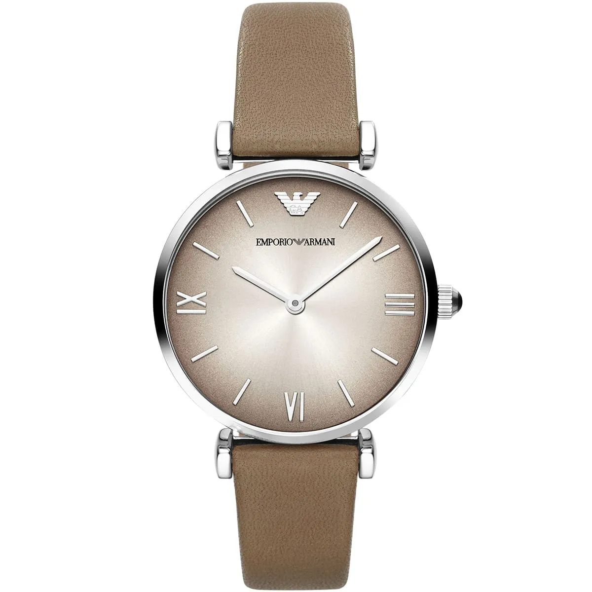 Emporio Armani Gianni T-Bar Beige Genuine Leather Women's Watch - AR1768