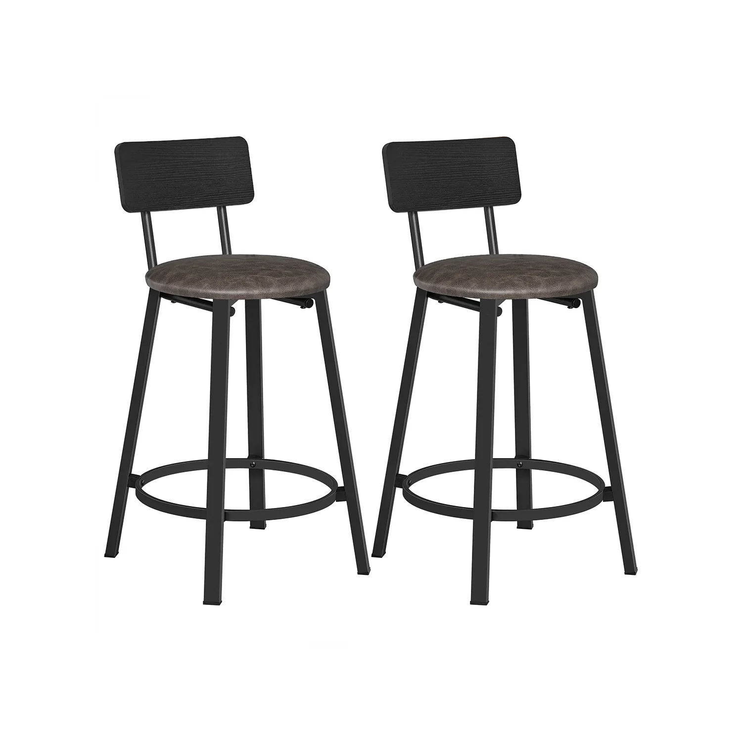 Taburetes de Bar de Barra Tapizados de PU Taburete Alto con Reposapiés