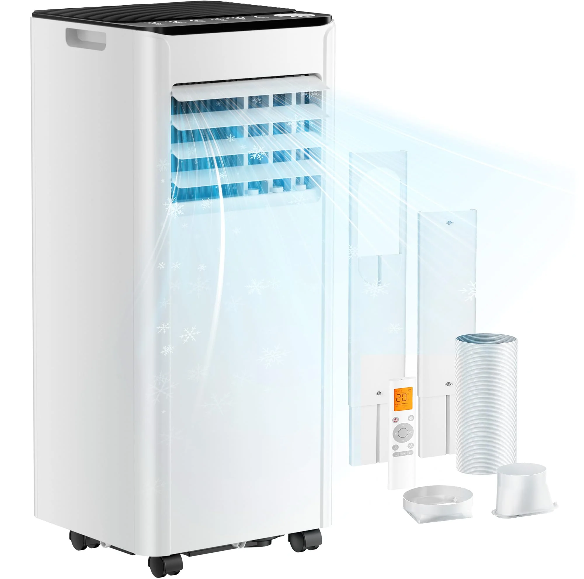 EUHOMY OL-A016FF26N2 Mobiles Klimagerät 9.000 BTU – 4-in-1, R290, EEK A, GMCC, 25m², Weiß