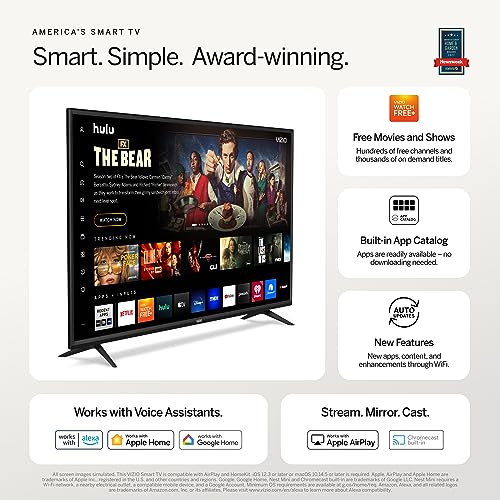 VIZIO D-Series 40′′ Smart TV, Full HD 1080p, AMD FreeSync, Apple AirPlay, Black