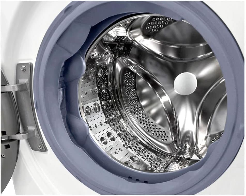 LG W4WR7096YB, Klasse D, Frontlader-Waschtrockner 9 - 6 kg, 62 x 60 x 85 cm, Wi-Fi, AI Direct Drive, Tiefenreinigung mit Dampf, TurboWash 360, Große Kapazität, Außentür aus gehärtetem Glas, Weiß