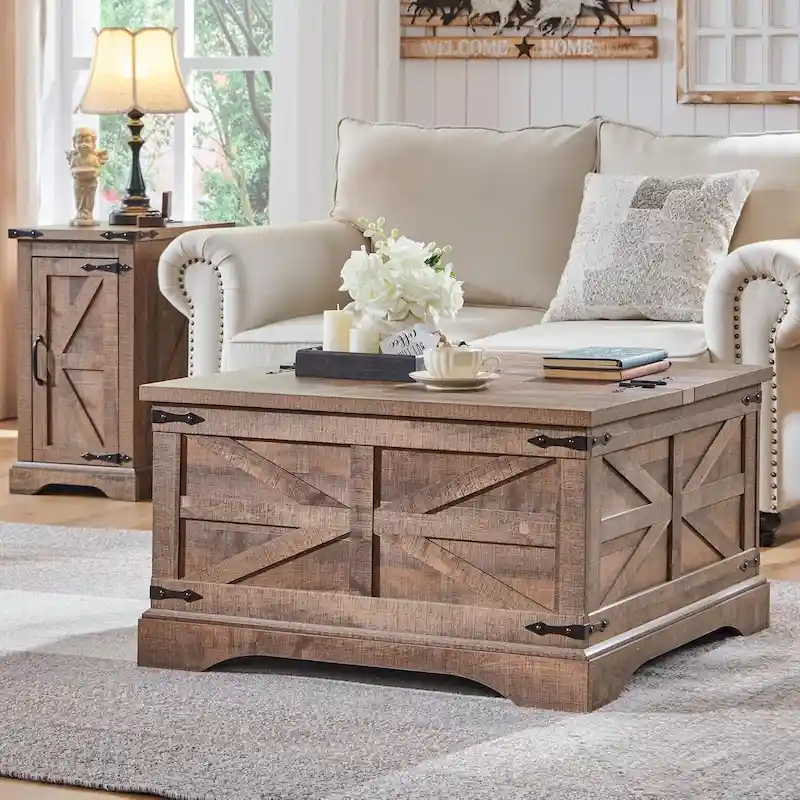 Farmhouse Lift-Top Coffee Table with Hidden Storage