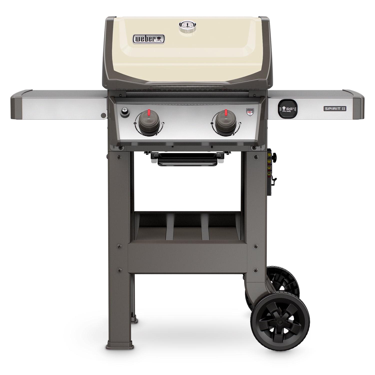 Weber Spirit II E-210 Propane Gas Grill, Ivory – 450 sq. in. Cooking Area, GS4 System, Stainless Steel Burners, Porcelain-enameled Grates