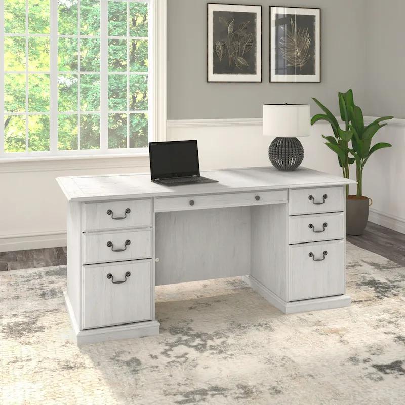 Saratoga Executive Desk with Drawers and Storage by Bush Furniture