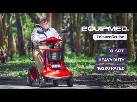 EQUIPMED LeisureCruise Extra Large-Sized, High Power, 182kg Capacity Mobility Scooter  - Red