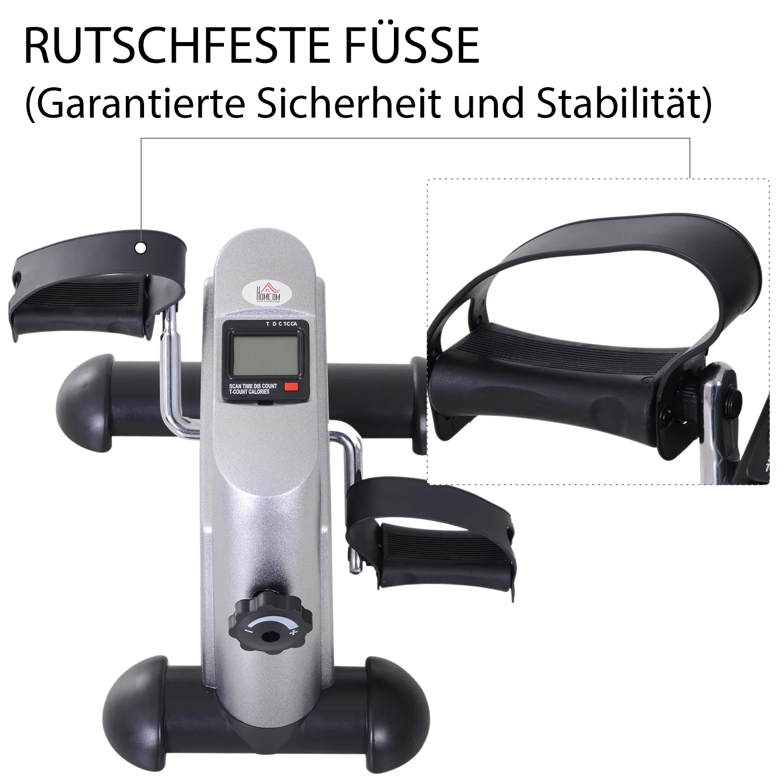 HOMCOM Mini Bike Pedaltrainer Heimtrainer LCD-Display verstellbar