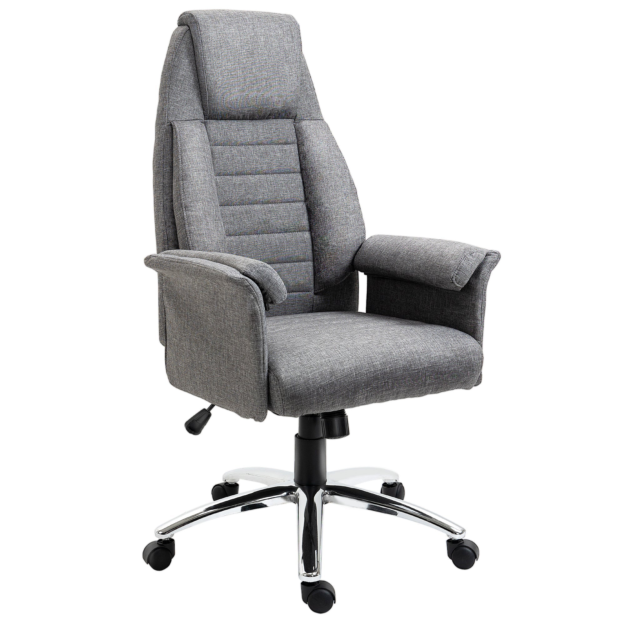 HOMCOM Bureaustoel Draaistoel Retro Design in hoogte verstelbaar grijs