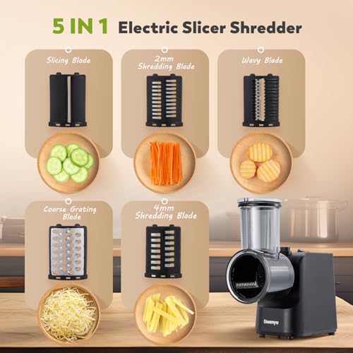 Huanyu Grattugia elettrica per formaggio Affettaverdure elettrico multifunzionale con 5 lame 250W Insalatiera elettrica e tritacarne Grattugia elettrica per frutta, verdura e formaggio (nero) : Amazon.it: Casa e cucina