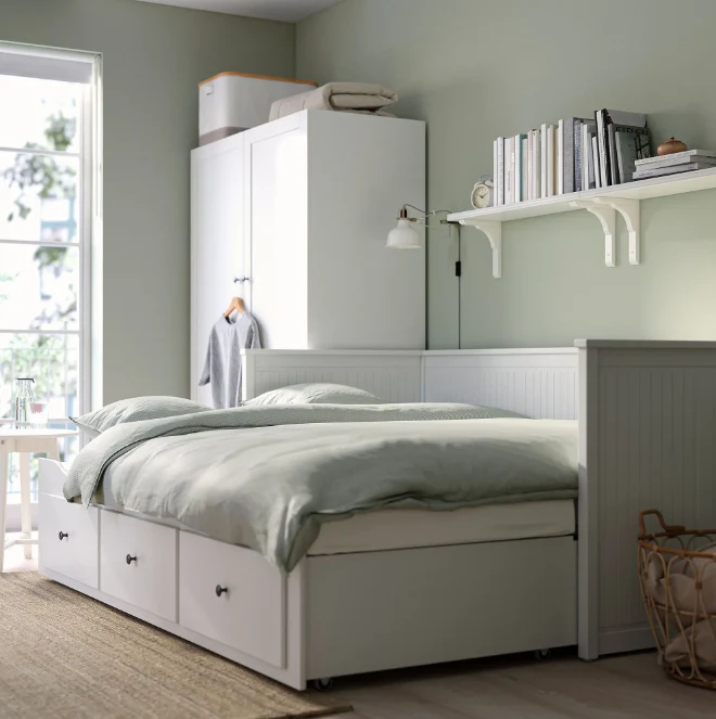 HEMNES Cama día con 3 cajones Gris, 80x200 cm