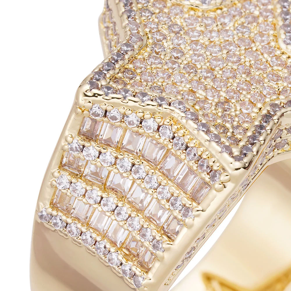 Big Daddy Big Star Baguette Iced Out Diamond Ring