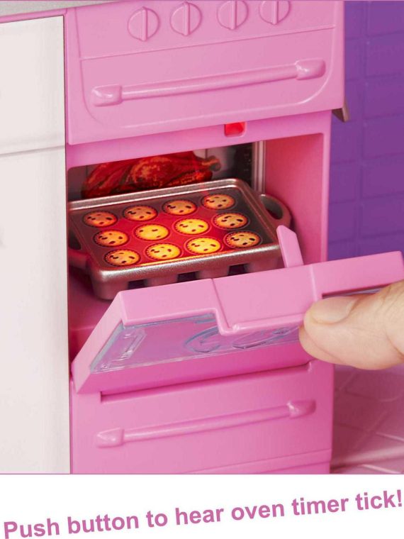 2025 Barbie Droomhuis Poppenhuis met meer dan 70 Accessoires, Werkende Lift, Licht en Geluiden