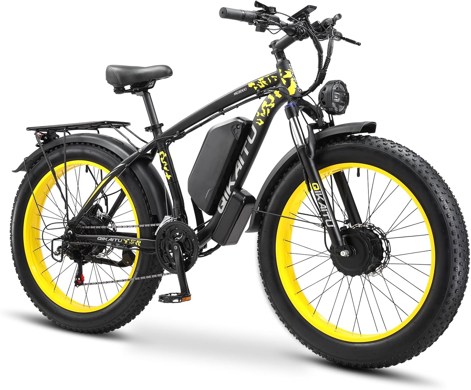 Electric Bike for Adult, 26 x 4.0 Fat Tire Ebike, 1000W/2000W Peak Electric Bicycle, 48V 13/17.5/23AH Waterproof Battery, Front Suspension Ebike, 27MPH-46MPH, Adjustable Seat, UL and GCC Certified