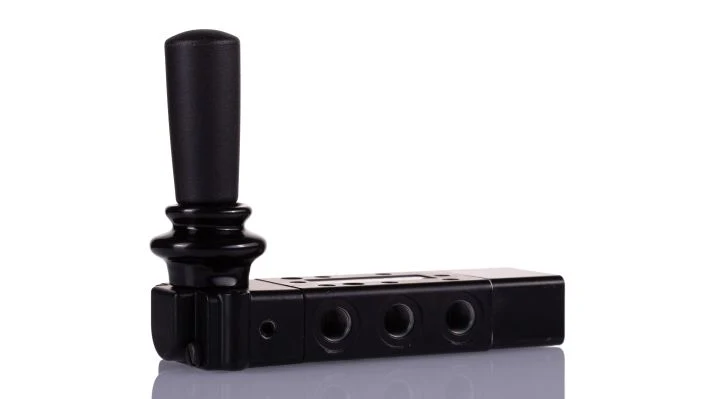 Norgren X3343802, Super X 5/3 manual valve, Black, Lever/Spring/Lever, APB, G1/8