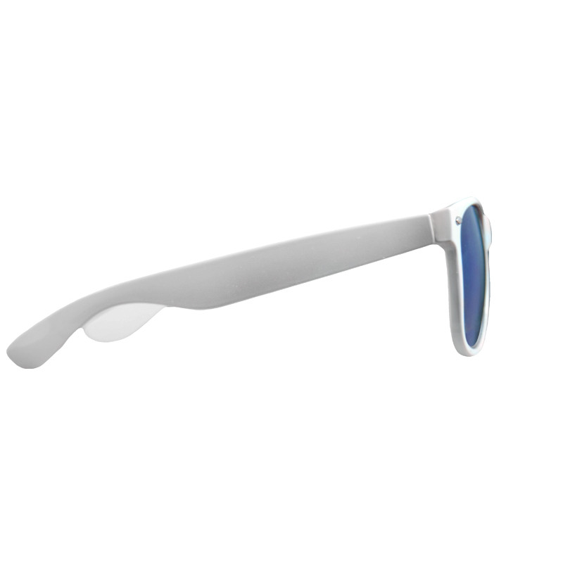 12 PACK Blue Mirror Lens White Frame Iconic 80's Style Adult 1064