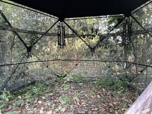 ShedOFF Tenda da caccia a 5 lati per 1 4 persone con sgabello da caccia a tre gambe, 288 gradi vedere attraverso tende da terra pop up per caccia di cervi, tacchino, anatra, caccia con arco, finestre : Amazon.it: Sport e tempo libero