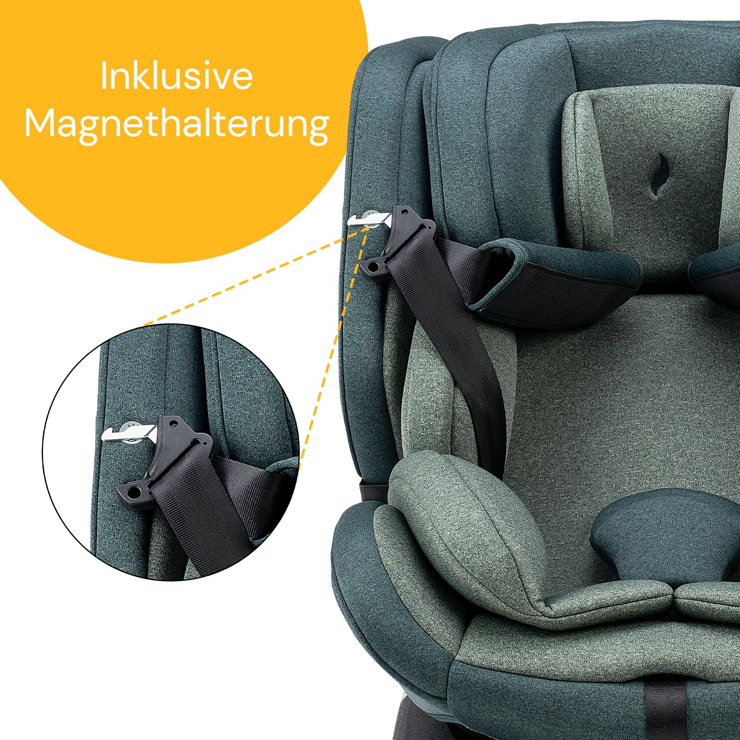 Osann Eno360 i-Size, drehbarer Kindersitz 40-150 cm, Reboarder mit Isofix, Baby Autositz �C Dark Grey Melange