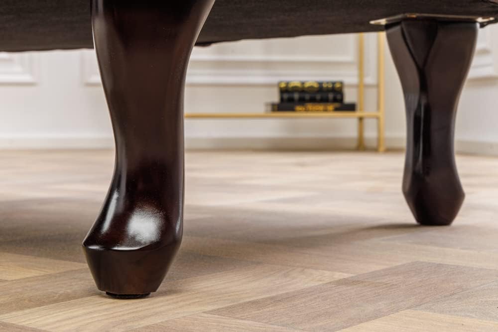 riess-ambiente.de Chesterfield Récamière 170cm grau strukturiertes Samt mit Knopfheftung und Nietenbesatz